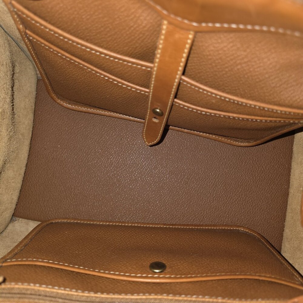 Vintage Dooney & Bourke Gladstone Satchel British Tan All Weather Leather AUTH - Picture 3 of 16